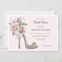 Invitación a ducha de novia con tacones de Boda fl