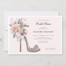 Invitación a ducha de novia con tacones de Boda fl