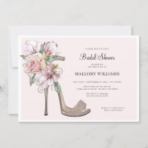 Invitación a ducha de novia con tacones de Boda fl