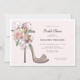 Invitación a ducha de novia con tacones de Boda fl