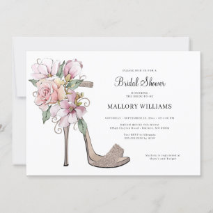 Invitación a ducha de novia con tacones de Boda fl