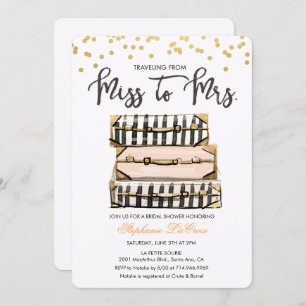 Invitación a ducha de novia con temas de viajes