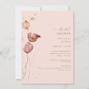 Invitación a ducha de novia con texto de oro de ot