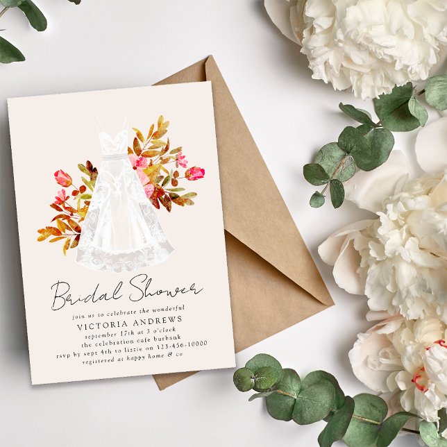 Invitación a ducha de novia con traje de bata flor (Subido por el creador)