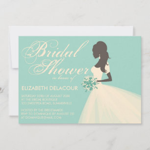 Invitación a ducha de novia con traje de Boda de S