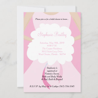 Invitación a ducha de novia con vestimenta Boda ro