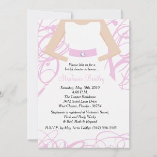 Invitación a ducha de novia con vestimenta Boda ro
