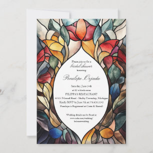 Invitación a ducha de novia con vidrio templado