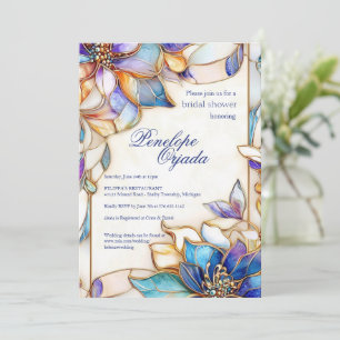 Invitación a ducha de novia con vidrio templado
