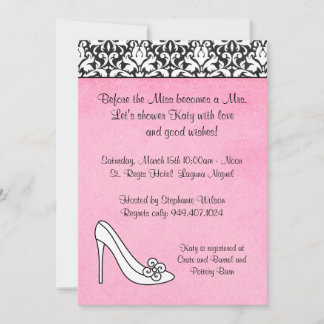 Invitación a ducha de novia Damask