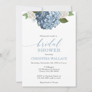 Invitación a ducha de novia de Blue Hydrangea