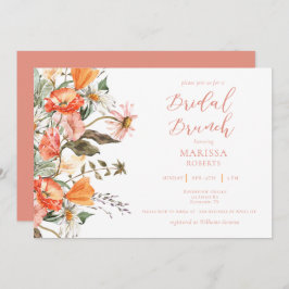Invitación a ducha de novia de Brunch rosa botánic