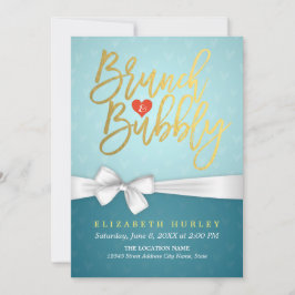 Invitación a ducha de novia de brunch turquesa y b