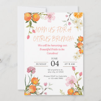 Invitación a ducha de novia de Citrus Brunch