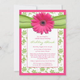 Invitación a ducha de novia de Daisy Damask verde