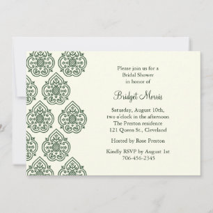 Invitación a ducha de novia de Damasco de época