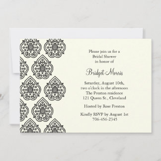 Invitación a ducha de novia de Damask de época