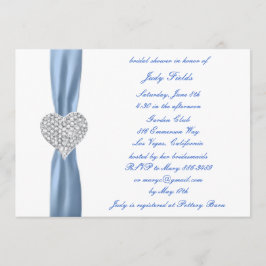 Invitación a ducha de novia de Diamond Heart Blue 