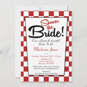 Invitación a ducha de novia de Diner Diner Retro B
