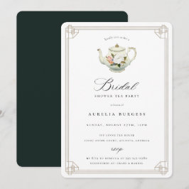 Invitación a ducha de novia de Fiesta de té de épo