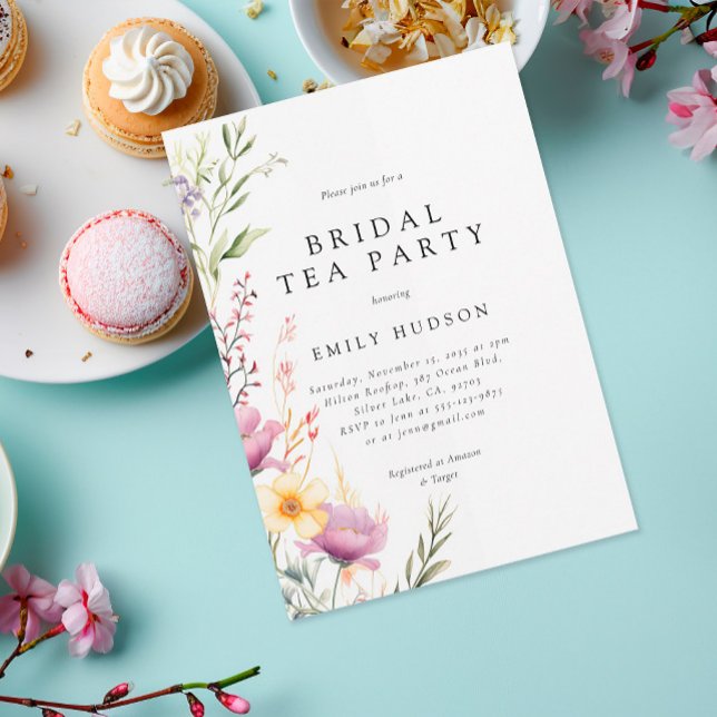 Invitación a ducha de novia de Fiesta de té de flo (Subido por el creador)