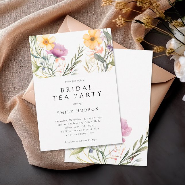 Invitación a ducha de novia de Fiesta de té de flo (Subido por el creador)
