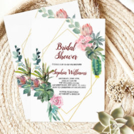Invitación a ducha de novia de Frame Gold Boho Cac