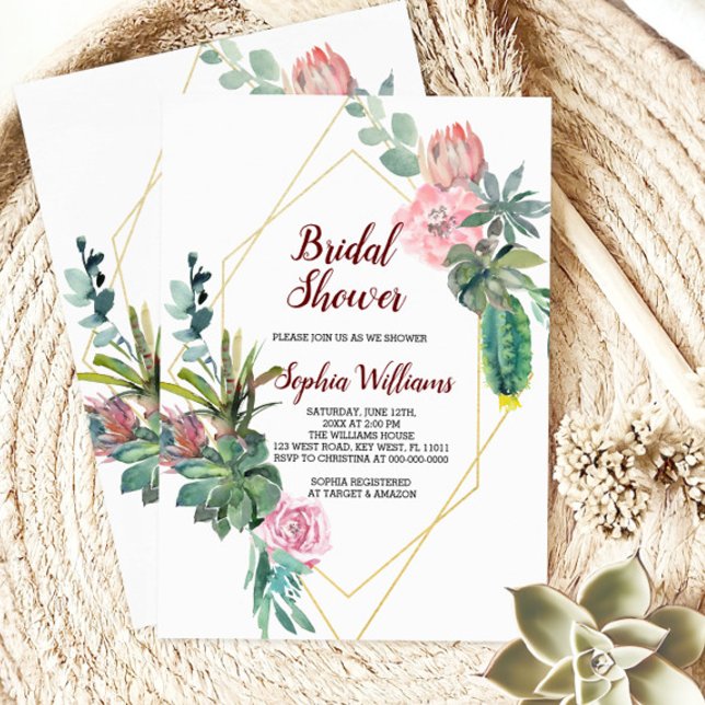 Invitación a ducha de novia de Frame Gold Boho Cac (Subido por el creador)