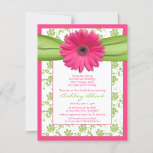 Invitación a ducha de novia de Gerbera Daisy verde