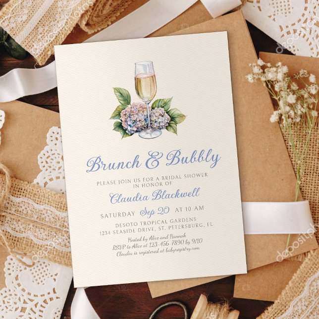 Invitación a ducha de novia de Hydrangea Brunch Bu (Subido por el creador)