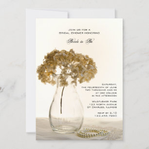 Invitación a ducha de novia de Hydrangeas Secas