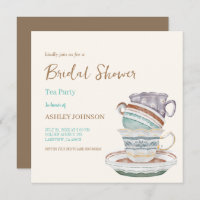 Invitación a ducha de novia de JULIET Tea Set Fies