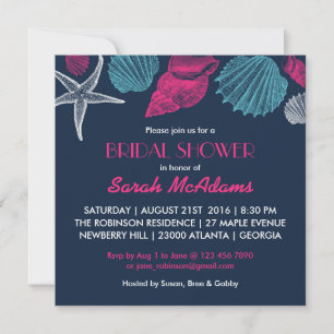 Invitación a ducha de novia de la cubierta marina