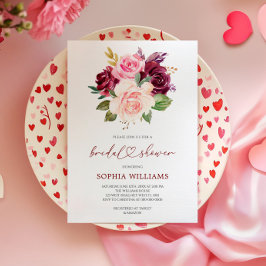 Invitación a ducha de novia de las flores de borgo