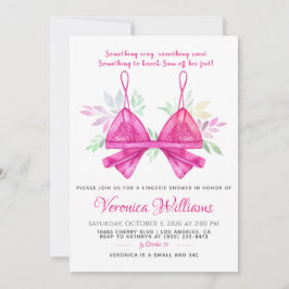 Invitación a ducha de novia de lencería