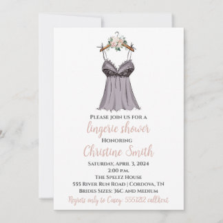 Invitación a ducha de novia de lencería