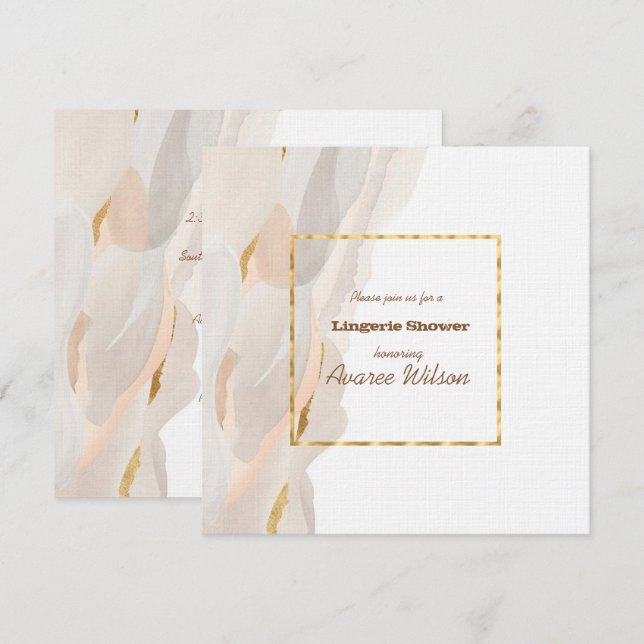 Invitación a ducha de novia de lencería (Anverso / Reverso)