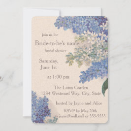 Invitación a ducha de novia de Lilacs vintage