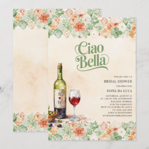 Invitación a ducha de novia de mosaicos italianos 