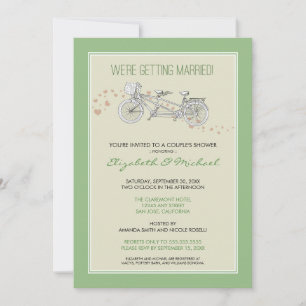 Invitación a ducha de novia de pareja de ciclistas