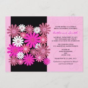 Invitación a ducha de novia de Pink Gerber Daisy