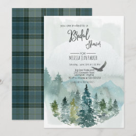 Invitación a ducha de novia de pino rústico