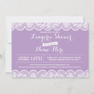 Invitación a ducha de novia de Purple Lace Lingeri