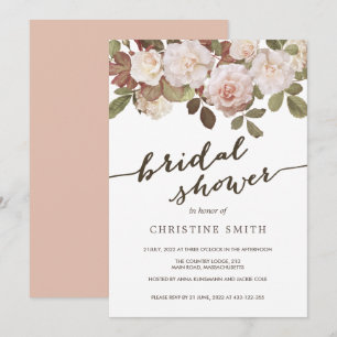 Invitación a ducha de novia de Rosas franceses de