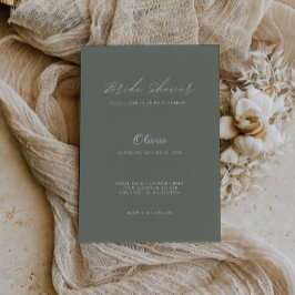 Invitación a ducha de novia de Sage Green Boda