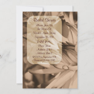 Invitación a ducha de novia de Sepia Dahlia