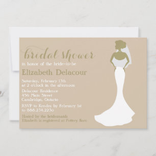 Invitación a ducha de novia de sirvienta Boda vest