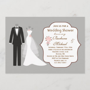 Invitación a ducha de novia de Tuxedo y de la pare