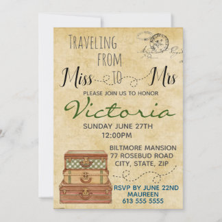 Invitación a ducha de novia de viaje