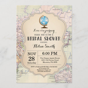 Invitación a ducha de novia de viaje
